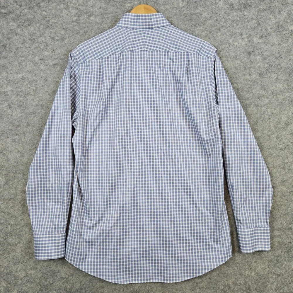 Charles Tyrwhitt Men's Blue & White Checks Size M 15 1/2 - 34 Dress Shirt STAINS